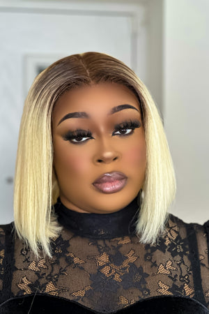 Ava Blonde With Dark Root Bob Wig