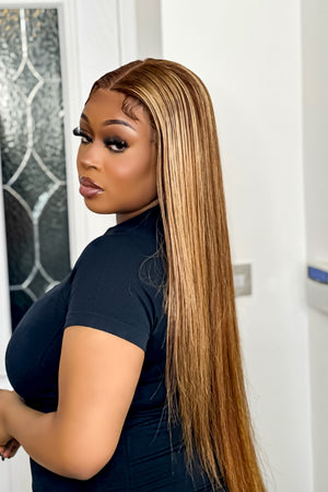 Dora Straight Highlights Wig Frontal